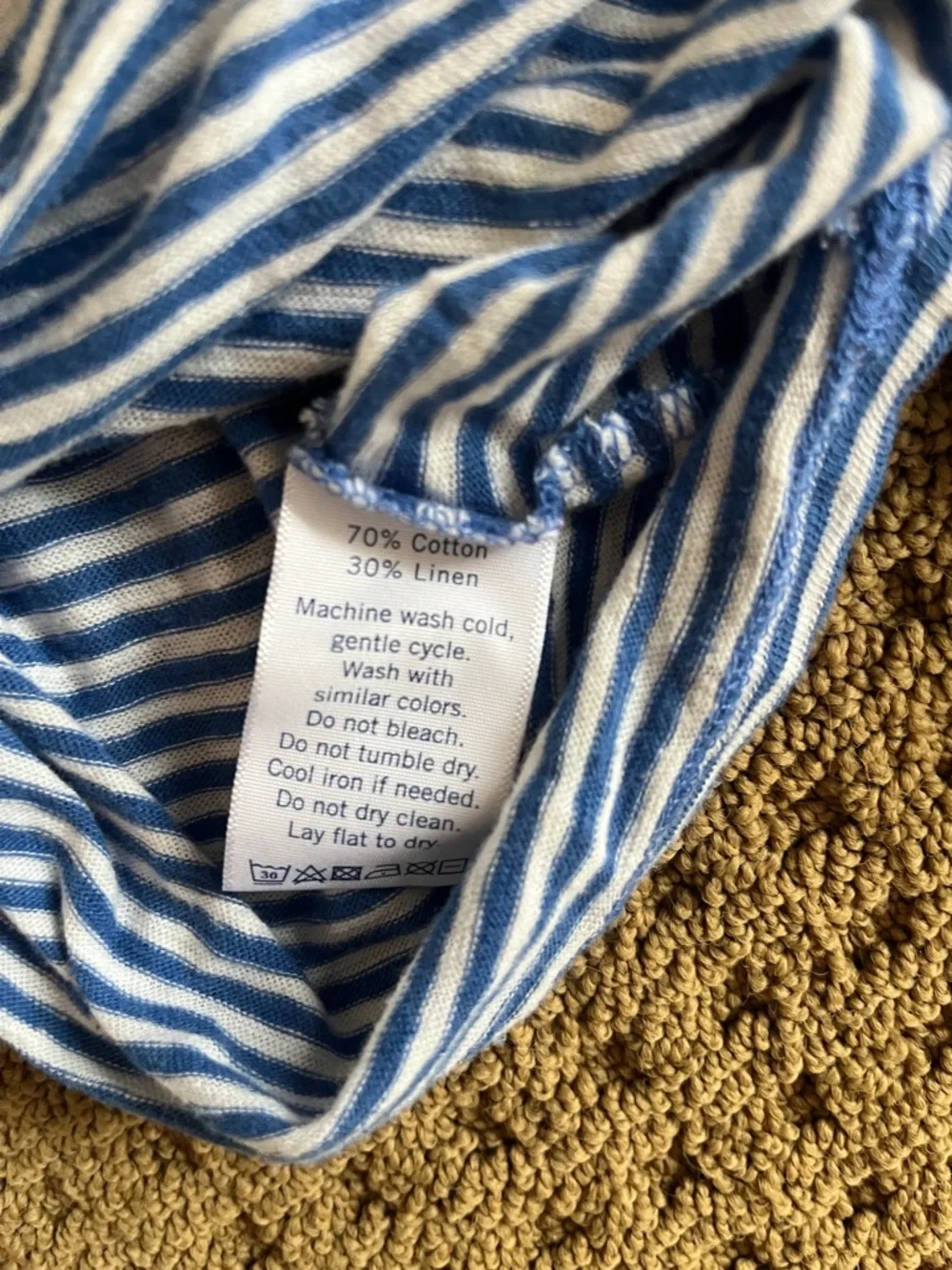 Clare V. Blue/Cream Mini Stripe Long Sleeve - S - Picture 5 of 7